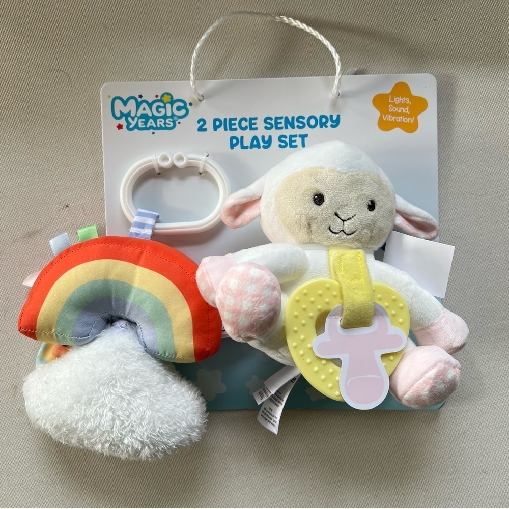 NWT Magic Years Baby Lamb Light up Paci Lovey and Rainbow Stroller Toy Play Set